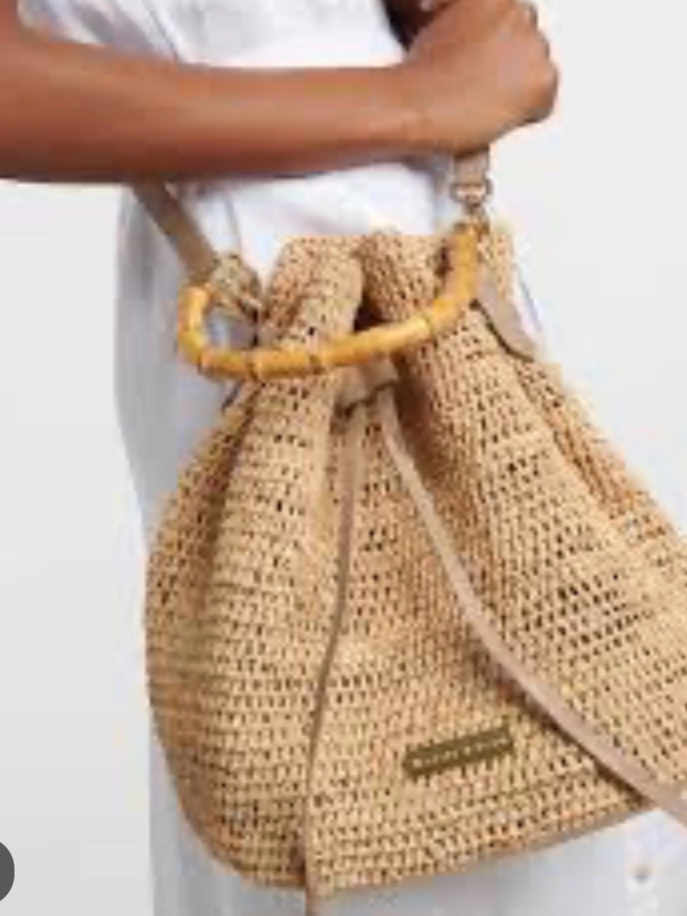 Heidi Klein Tan Woven “Savana” Shoulder Bag